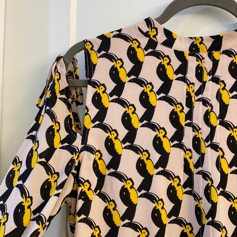 Pleated toucan dress